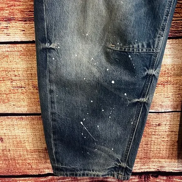 Free People We The Free Moxie Pull-On Barrel Jeans Size 29 Painter Wide Leg - Picture 5 of 6